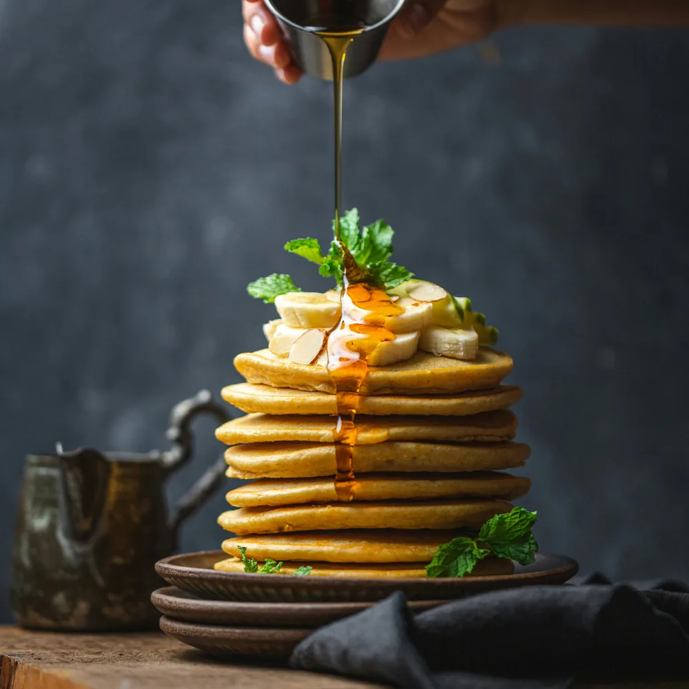 Temporary stock photograph of pancakes