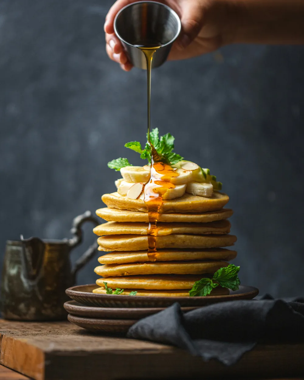 Temporary stock image of a pancake stack with syrup